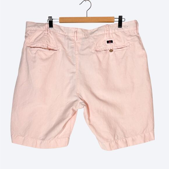 Faherty Tradewinds Linen Blend Shorts Mens 38 Chino Pink Knit Preppy‎ Beach - Picture 2 of 10